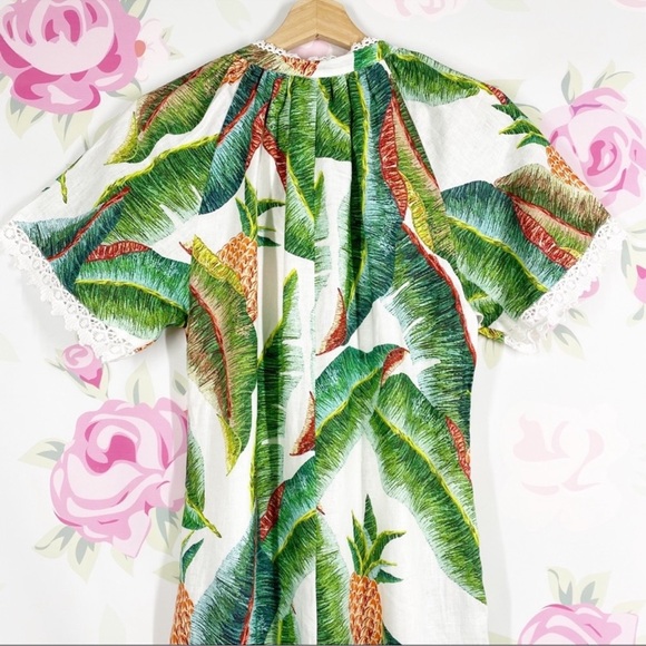 NEW FARM Rio Forest Palm Tropical Linen Jumpsuit XS - Picture 12 of 16